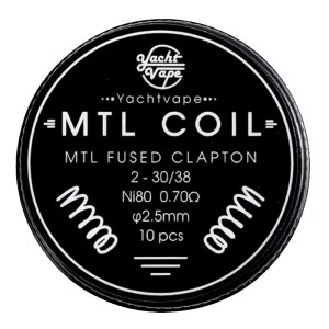 Coils Mtl Fused Clapton 2-30/38 ni80 0.70Ω 2.5mm 10pcs - Yachtvape - Έτοιμες αντιστάσεις 