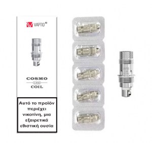 5 x Vaptio Cosmo Coil C4 DL Mesh 0.7Ω Αντιστάσεις για ηλεκτρονικό τσιγάρο